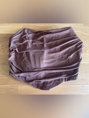 Women's Light Brown Strapless Corset Top